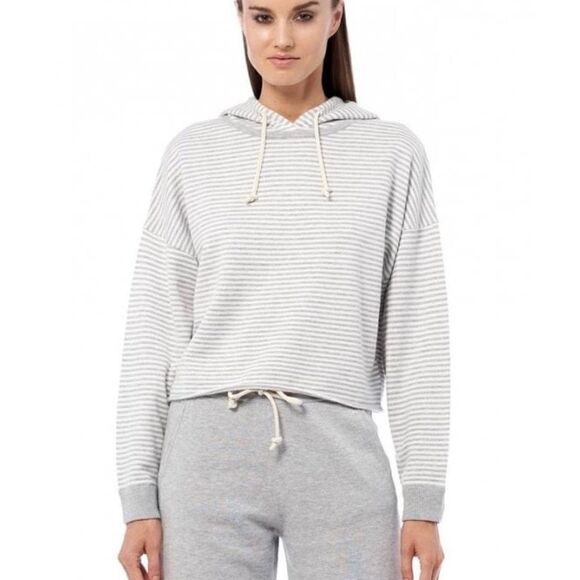 360 Cashmere | EUC Women’s 360 Rylan Striped Hoodie in Mist, Chalk Size XS - Picture 3 of 12